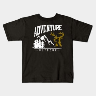 Adventure Hirsch Mountains Nature Hiking Kids T-Shirt